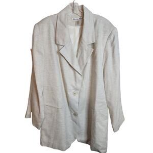 Kristen Blake Ivory Heather Long Blazer, 18W